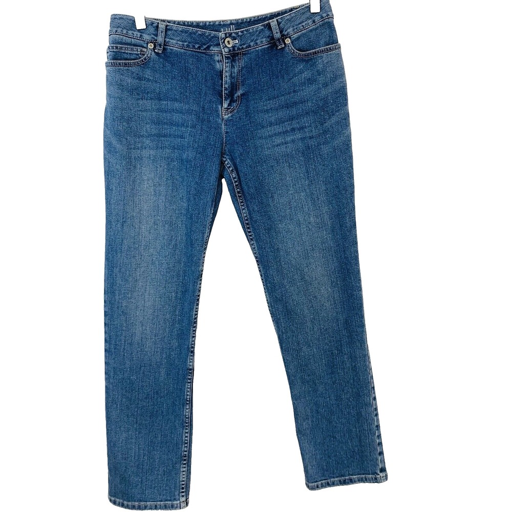 J Jill Low Rise Straight Jeans Woman Stretch 8 Petite Blue Pockets Casual 27"